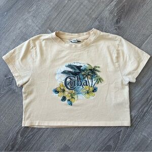 Topshop Women’s Crop Top / Size US 6 / Cream, Tan, Yellow